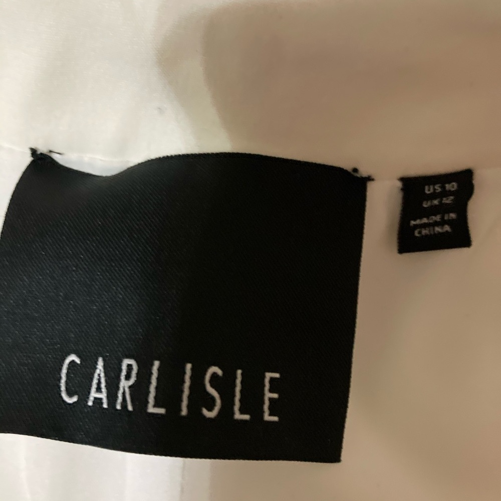 Carlisle Cream Sleeveless Midi Dress with Gold Zipper Accents - Picture 2 of 5